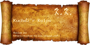 Kuchár Kolos névjegykártya